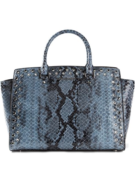 michael kors blue snakeskin purse|michael kors snake print handbags.